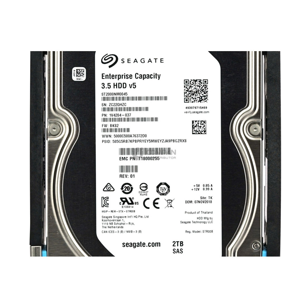 005052085 EMC HDD 2TB 7.2K SAS 6G 3.5" LFF 512 15T DATADOMAIN